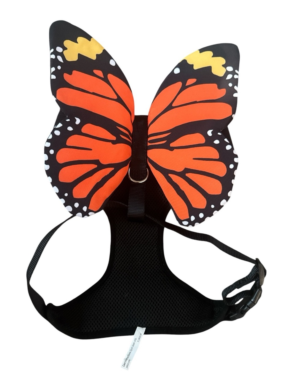 Dog Halloween Costume Butterfly Harness Orange Monarch Wings Fits SML to MEDIUM